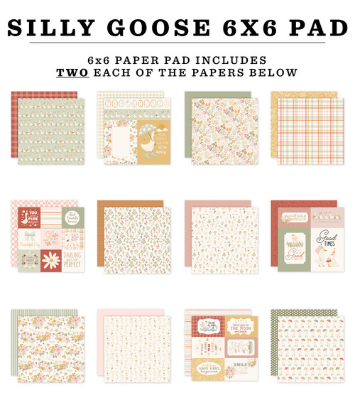 Carta Bela Double-Sided Paper Pad 6"X6"-Silly Goose - 5A003HQ8-1HCSR