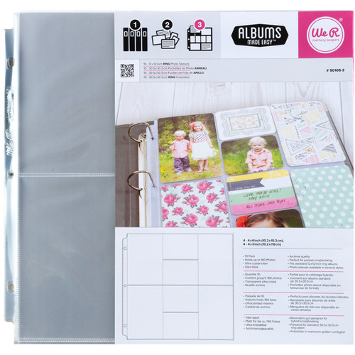 We R Binder Photo Sleeves 12"X12"-4x6; 4x3 - 5A002WP5-1GXGL - 633356501053