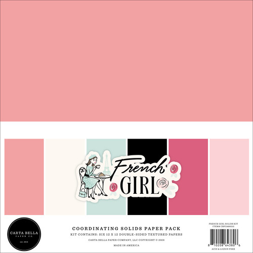 Carta Bella Solids Collection Kit 12"X12"-French Girl - 5A003HQM-1HCT0 - 810208643806