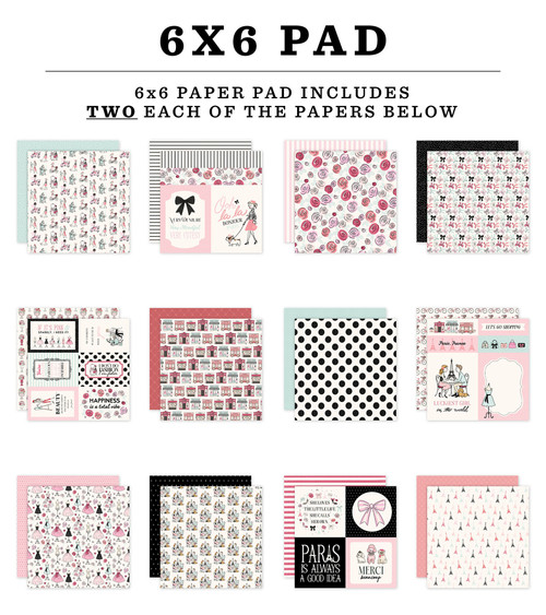 Carta Bela Double-Sided Paper Pad 6"X6"-French Girl - 5A003HNW-1HCTF