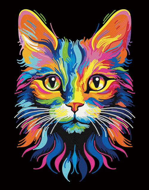 Diamond Dotz Neon Diamond Art Kit 14"X18"-Noir Cat - 5A0030VL-1H2BT