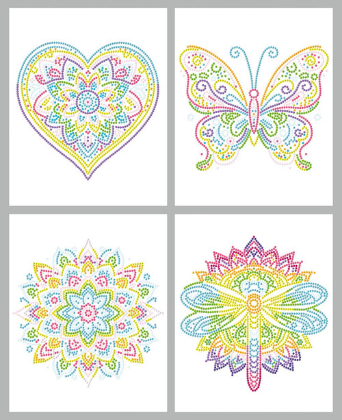 Diamond Dotz Dotzies Flock Diamond Art Kit 8"X10"-Neon Mandalas - 5A0030VT-1H2BS