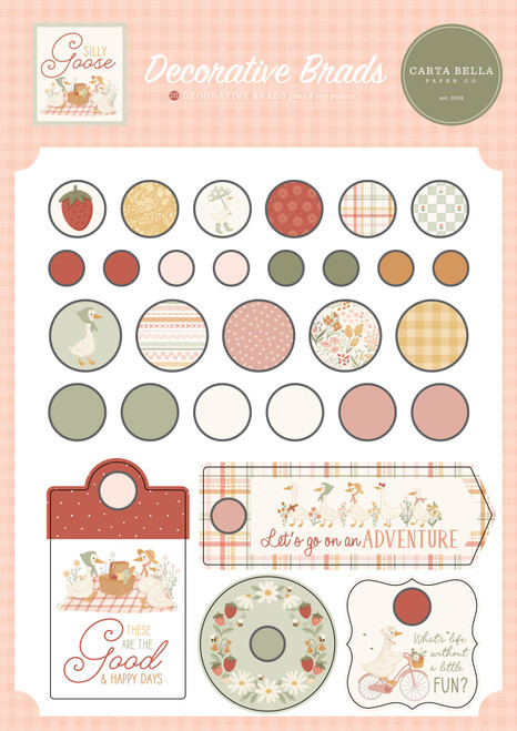 Carta Bella Decorative Brads-Silly Goose - 5A003HR4-1HCY1 - 810192598625 Carta Bella Decorative Brads-Silly Goose - 5A003HR4-1HCY1 - 810192598625