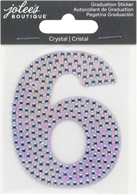 Jolee's Number Sticker-#6 Crystal - 5A003HKT-1HCRY - 191648189803