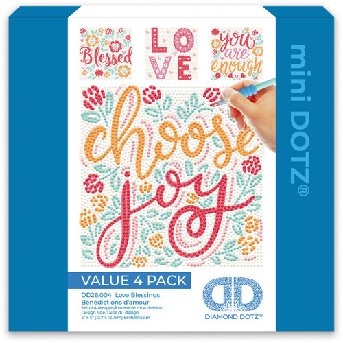 Diamond Dotz Mini Dotz Diamond Art Kit 5"X5"-Love Blessings - 5A0030VR-1H2C1 - 4895225942404