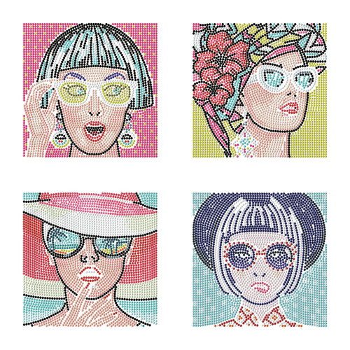 Diamond Dotz Mini Dotz Diamond Art Kit 5"X5"-Modern Woman - 5A0030VV-1H2C2