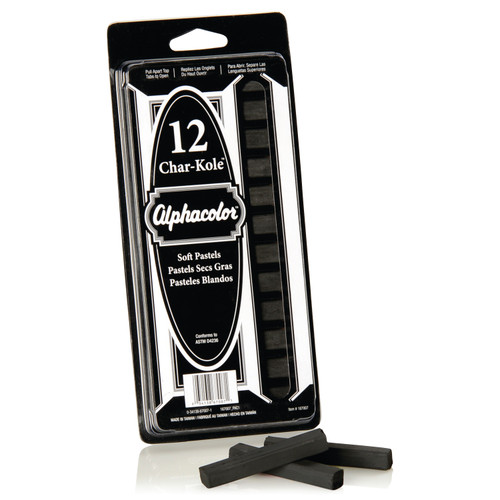 Alphacolor Soft Pastels 12/Pkg-Charcoal - 5A0035X8-1H76R - 034138670071