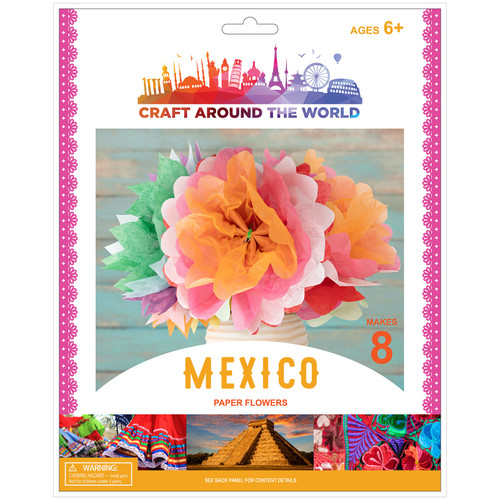 Craft Around The World Mexican Paper Flowers-Makes 8 - 34019477 - 765468027944