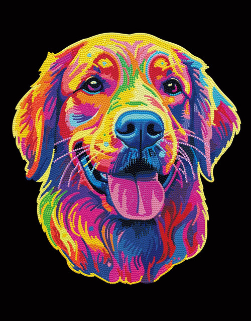 Diamond Dotz Neon Diamond Art Kit 14"X18"-Noir Dog - 5A0030W0-1H2BH