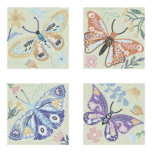 Diamond Dotz Mini Dotz Diamond Art Kit 5"X5"-Butterfly Moods - 5A0030W1-1H2BK