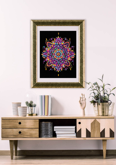 Diamond Dotz Neon Diamond Art Kit 14"X18"-Noir Mandala - 5A0030VM-1H2BL
