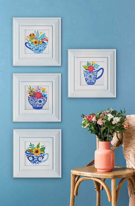 Diamond Dotz Mini Dotz Diamond Art Kit 5"X5"-Teatime Posies - 5A0030VF-1H2BM