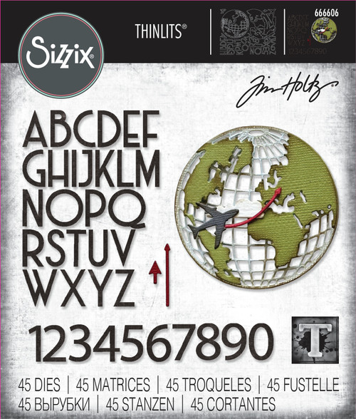 Sizzix Thinlits Dies By Tim Holtz 45/Pkg-Vault World Travel - 666606 - 630454289197