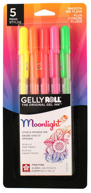 Sakura Gelly Roll Moonlight Fine Point Pens 5/Pkg-Dawn - 58174