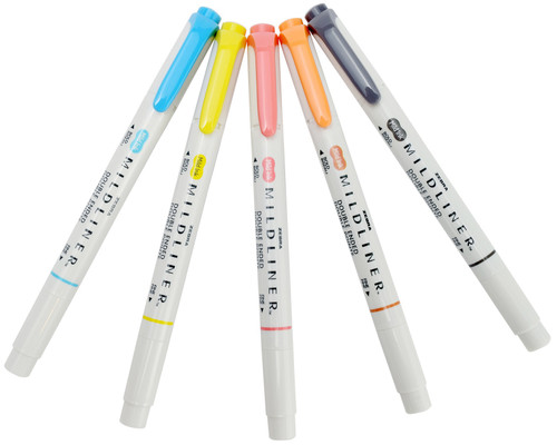 Zebra Mildliner Double Ended Marker Bold & Fine Point 5/Pkg-Friendly Mild - 78505 Zebra Mildliner Double Ended Marker Bold & Fine Point 5/Pkg-Friendly Mild - 78505