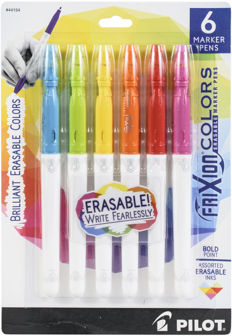 Pilot FriXion Colors Bold Point Erasable Marker Pen 6/Pkg-Assorted Colors - FRX44154 - 072838441546