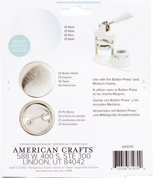 We R Button Press Refill Pack 25/Pkg-Medium (37mm) - WR661070