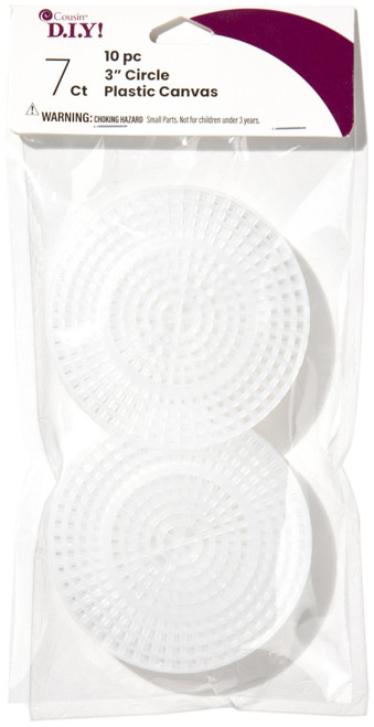 CousinDIY Plastic Canvas Shape 7 Count 3" 10/Pkg-Circle Clear - 40000718 - 191648095586