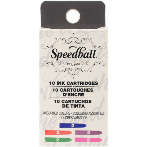 Speedball Fountain Pen Ink Cartridges Set-10/Pkg - Assorted - SB2906 - 651032029066