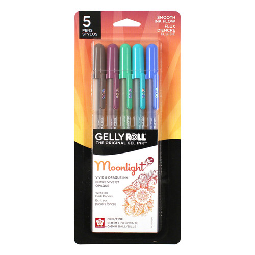 Sakura Gelly Roll Moonlight Fine Point Pens 5/Pkg-Lunar - 58170 - 053482581703