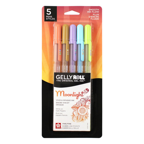 Sakura Gelly Roll Moonlight Fine Point Pens 5/Pkg-Solar - 58171 - 053482581710