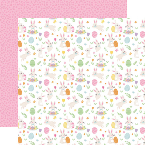 25 Pack - Echo Park Easter Basket Cardstock 12"X12"-Hoppy Easter Bunnies - 5A003HJK-1HCMJ - 810208643103