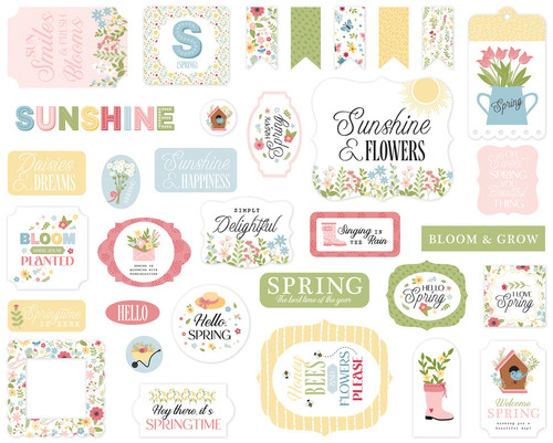 3 Pack - Echo Park Ephemera-In Full Bloom - 5A003HFH-1HCNK