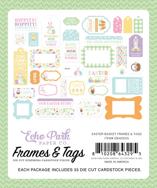 3 Pack - Echo Park Frames & Tags Ephemera-Easter Basket - 5A003HGB-1HCQ8