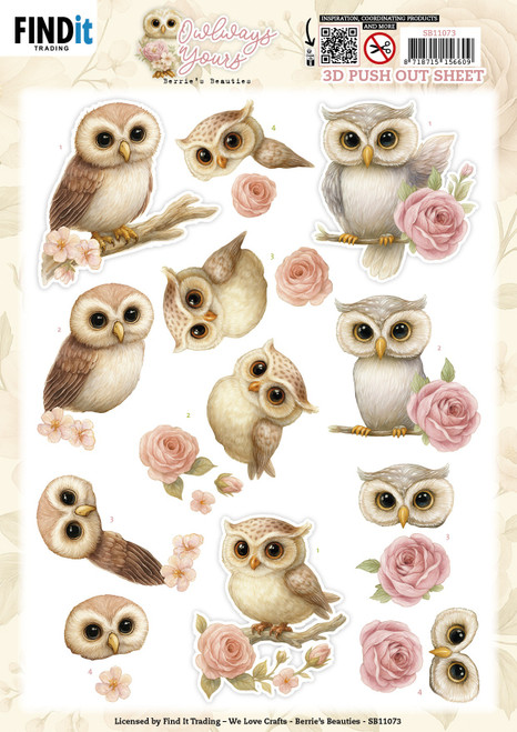10 Pack - Find It Trading Owlways Yours 3D Pushout Sheet-Whimsy - 5A003H6V-1HCJP - 8718715156609