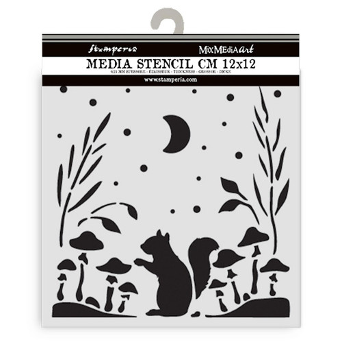 3 Pack - Stamperia Stencil 4.72"X 4.72"-Herbarium Silvae Squirrel - 5A003GFX-1HBHL - 5993110048985