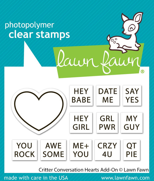 3 Pack - Lawn Fawn Clear Stamps-Critter Conversation Hearts Add-On - 5A003GSG-1HBVG - 783385670203