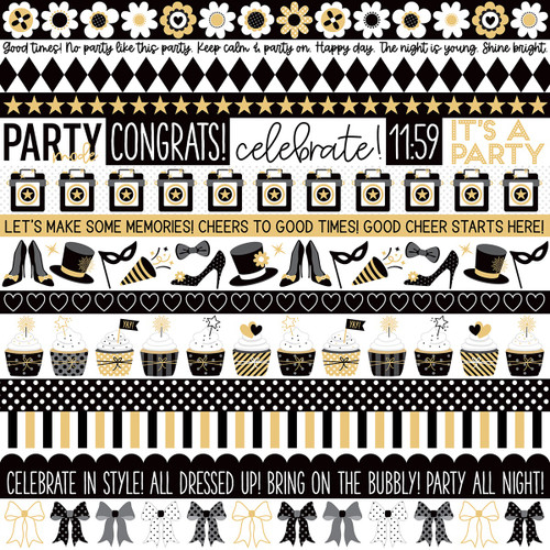 25 Pack - Let's Celebrate! Double-Sided Cardstock 12"X12"-Borders - 5A003HBT-1HCK8 - 810176552001