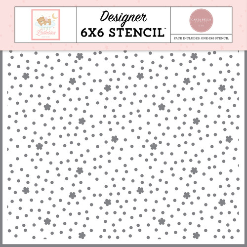 3 Pack - Carta Bella Little Lullabies Baby Girl Stencil 6"X6"-Dotted Floral - 5A003HJR-1HCMC - 810208644360