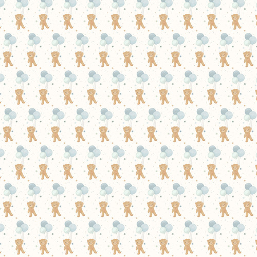 25 Pack - Carta Bella Little Lullabies Baby Boy Cardstock 12"X12"-Bear And Balloons - 5A003HG8-1HCM4