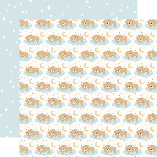 25 Pack - Carta Bella Little Lullabies Baby Boy Cardstock 12"X12"-Sleepy Baby Bear - 5A003HG8-1HCN5 - 810208640652