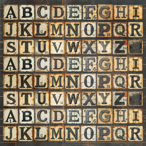 25 Pack - Memory Place Visonaries Cardstock 12"X12"-Letters - 5A003H8T-1HCF2