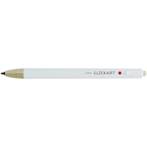6 Pack - Zebra ClickArt Retractable Felt Tip Marker 0.6mm-Sand Beige - 5A003GCZ-1HBCY - 045888699502