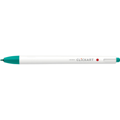 6 Pack - Zebra ClickArt Retractable Felt Tip Marker 0.6mm-Blue Green - 5A003GCZ-1HBCV - 045888695009