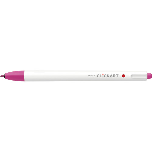 6 Pack - Zebra ClickArt Retractable Felt Tip Marker 0.6mm-Cherry Pink - 5A003GCZ-1HBBK - 045888694705