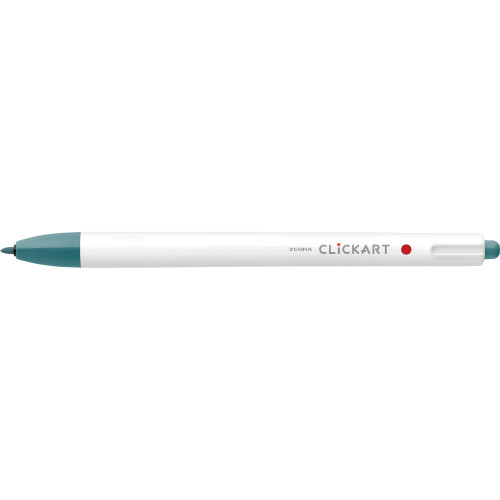 6 Pack - Zebra ClickArt Retractable Felt Tip Marker 0.6mm-Turquoise Blue - 5A003GCZ-1HBC9 - 045888696204