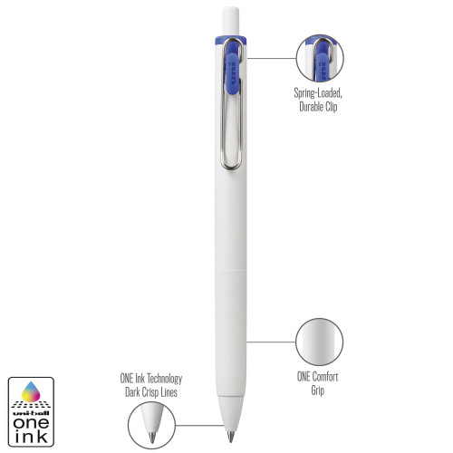 3 Pack - Uni-Ball One Retractable Medium Point Gel Pens 3/Pkg-Blue - 5A0030Y1-1H2G4
