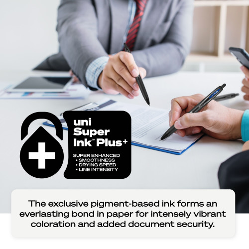 2 Pack - Uni-Ball 207 PLUS+ Retractable Medium Point Gel Pens 3/Pkg-Black - 5A0030Y3-1H2GD