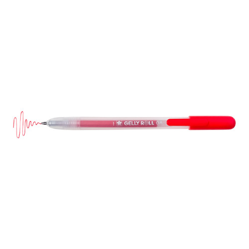 6 Pack - Sakura Gelly Roll Retractable Medium Point Pen Open Stock-Red - GRR348-75