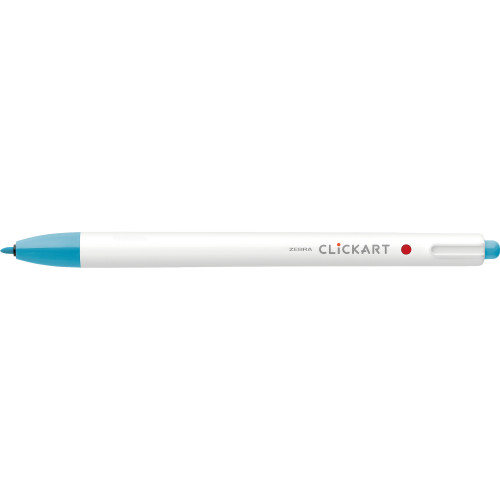6 Pack - Zebra ClickArt Retractable Felt Tip Marker 0.6mm-Light Blue - 5A003GCZ-1HBB1 - 045888692206