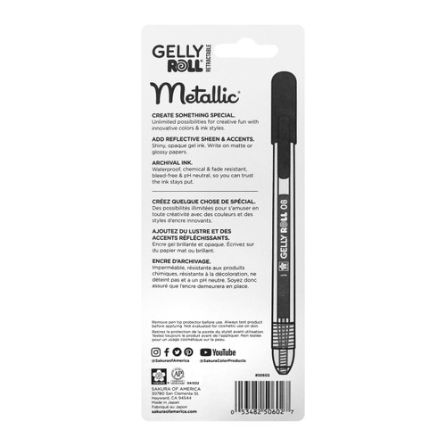 2 Pack - Sakura Gelly Roll Retractable Medium Point Pens 3/Pkg-Metallic - 50602