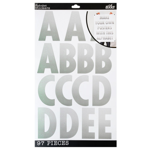 3 Pack - Sticko Alphabet Stickers-Neutral Glitter Ombr - 5A002QGS-1GRWB - 015586039832