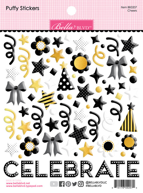 Let's Celebrate! Puffy Stickers-Cheers - 5A003HCQ-1HCLS - 810176552070