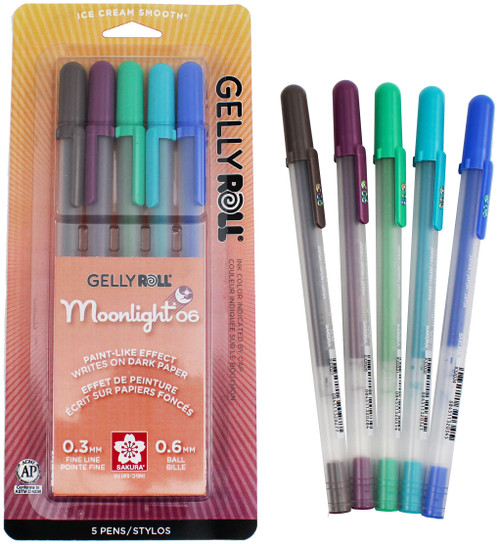2 Pack - Sakura Gelly Roll Moonlight Fine Point Pens 5/Pkg-Lunar - 58170