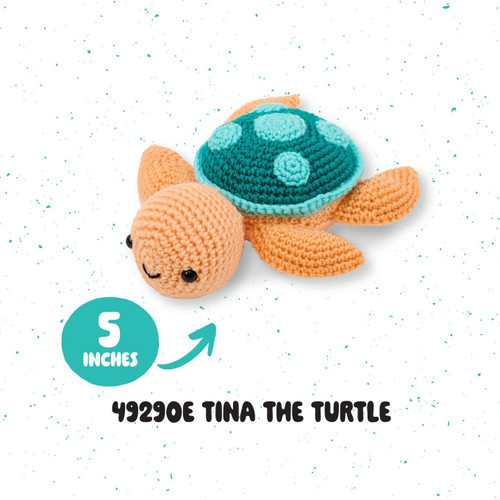 Bucilla Amigurumi Kit - Tina The Turtle-6.5"X2.75"X7.75" - 5A003GJN-1HBKP Bucilla Amigurumi Kit - Tina The Turtle-6.5"X2.75"X7.75" - 5A003GJN-1HBKP