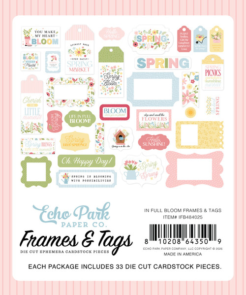 Echo Park Frames & Tags Ephemera-In Full Bloom - 5A003HJS-1HCNH